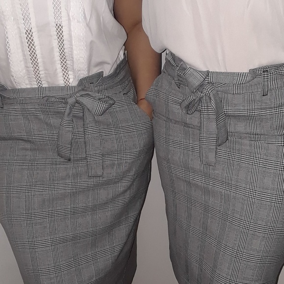 Machine Washable Tie Waist Plaid Pencil Skirt - Picture 5 of 8